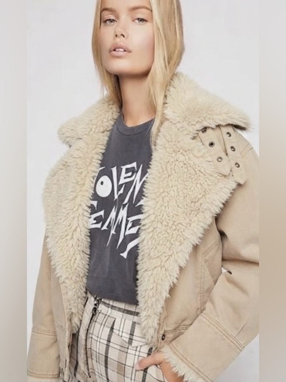*RARE* Free People Owen Sherpa Jacket Size XS
